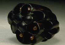 Paper Wasp Nest: African Blackwood, Glazed Porcelain Inlay