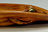 Swimming Frog: Boxwood, Inlay: Amber, Gold Leaf, Opal