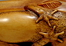 Swimming Frog: Boxwood, Opal Inlay