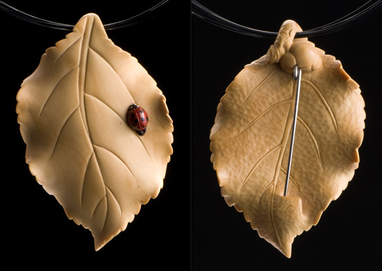 Lady Bug & Apple Leaf Pin/Pendant